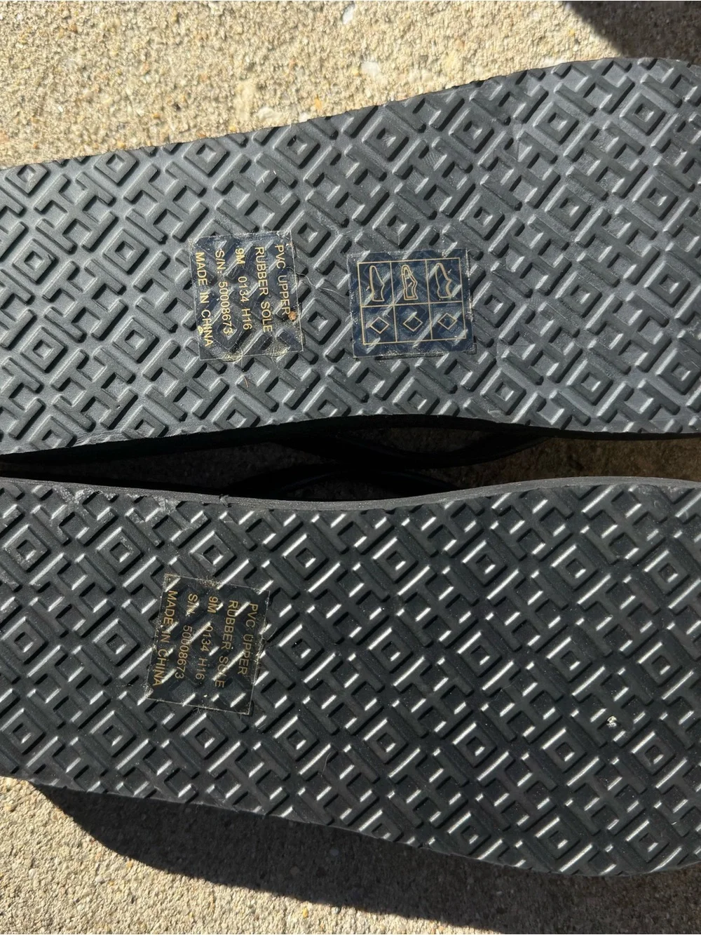 Tory Burch size 9M black wedge flip flops